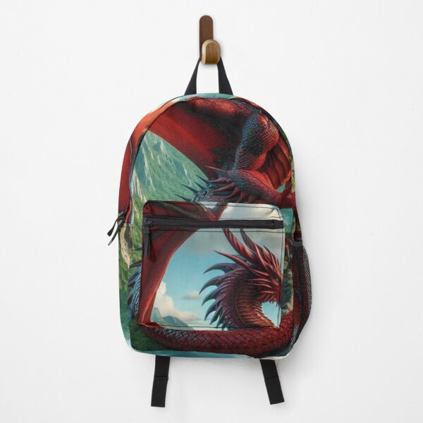 Item preview, Red Dragon with Open Wings on Hill top designed and sold by kharatsuchita.