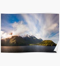 Glorious Light early in the Morning on Lake Manapouri Poster