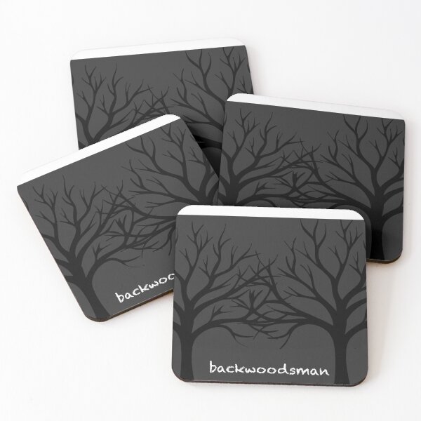 Item preview, Dark forest silhouette with “backwoodsman” text. designed and sold by majownik.
