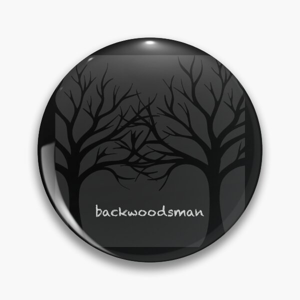 Item preview, Dark forest silhouette with “backwoodsman” text. designed and sold by majownik.