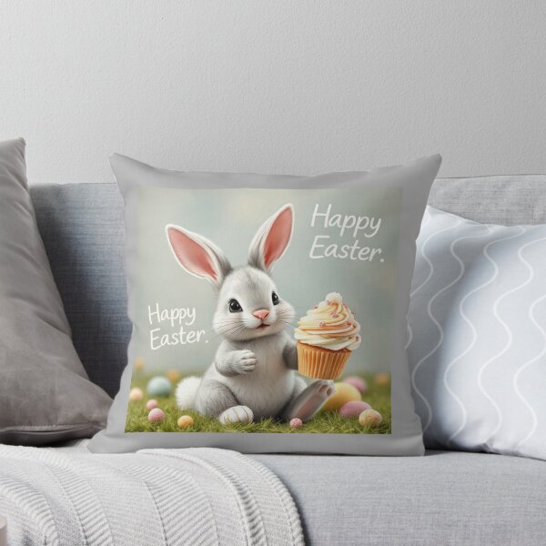 Item preview, Conejito de Pascua feliz sosteniendo un cupcake designed and sold by lanasworld.