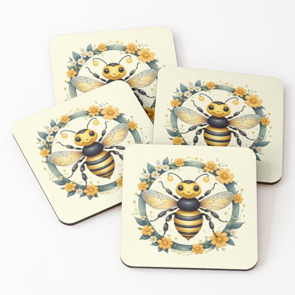 Item preview, Flowers with Bee Artwork designed and sold by Planetporridge.
