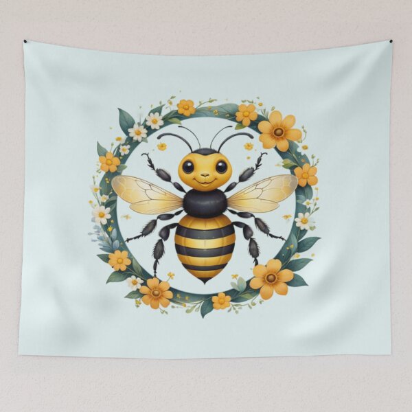 Item preview, Flowers and Bee Artwork designed and sold by Planetporridge.