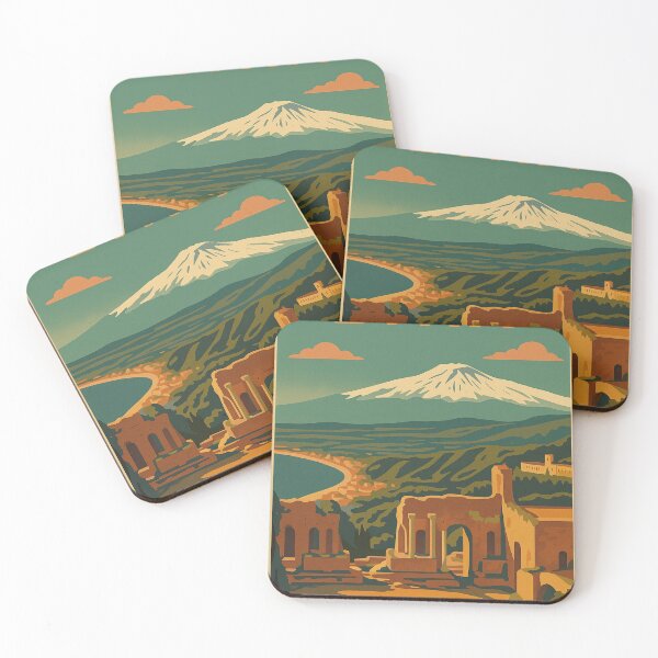 Item preview, Vintage Retro Style Etna, Taormina, Sicily Travel designed and sold by Pensierino.