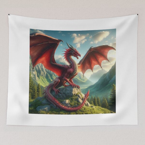 Item preview, Red Dragon on Hill Top designed and sold by kharatsuchita.