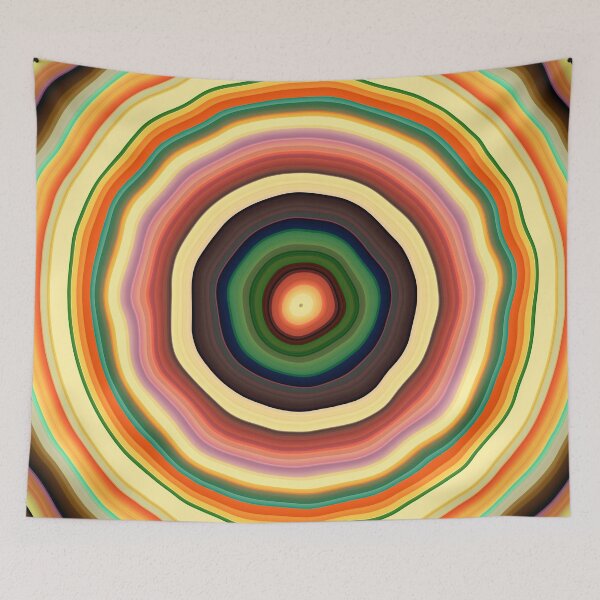 Item preview, Concentric Wavy Circles 70s Style in Yellow, Orange and Green designed and sold by KaSaPo.