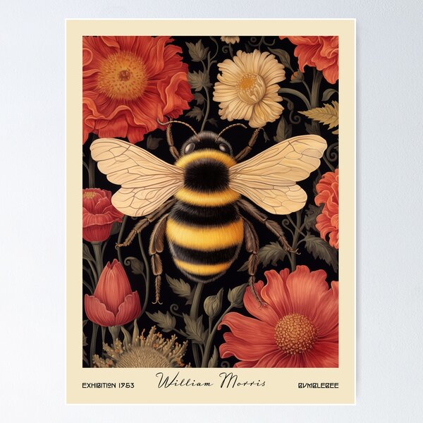 Item preview, William Morris Bumblebee Floral designed and sold by MidCenturyStore.