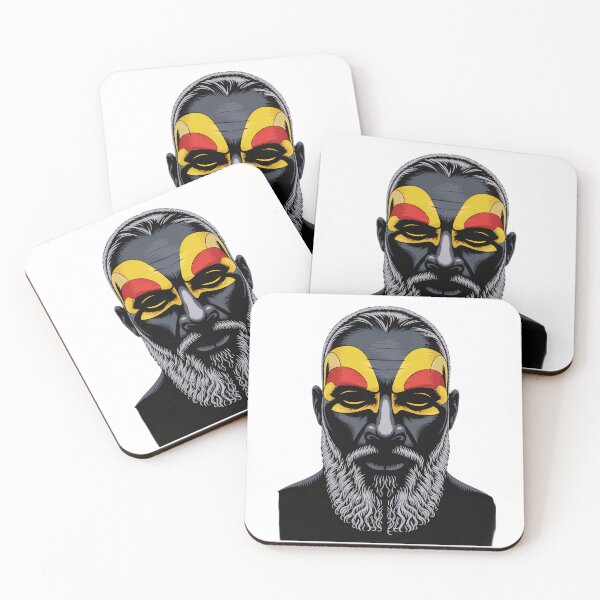 Item preview, Warrior Face Paint Bearded Man – Bold Tribal Mask Style Art designed and sold by Trend Pixel Co..