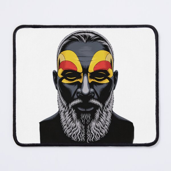 Item preview, Warrior Face Paint Bearded Man – Bold Tribal Mask Style Art designed and sold by Trend Pixel Co..