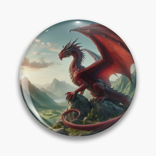 Item preview, Medieval Red Dragon in Mountains designed and sold by kharatsuchita.