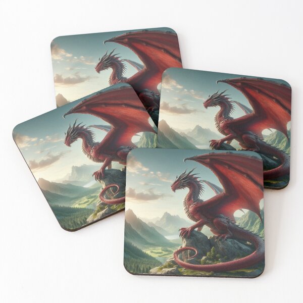 Item preview, Medieval Red Dragon in Mountains designed and sold by kharatsuchita.