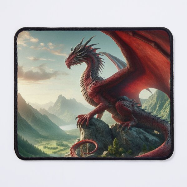 Item preview, Medieval Red Dragon in Mountains designed and sold by kharatsuchita.