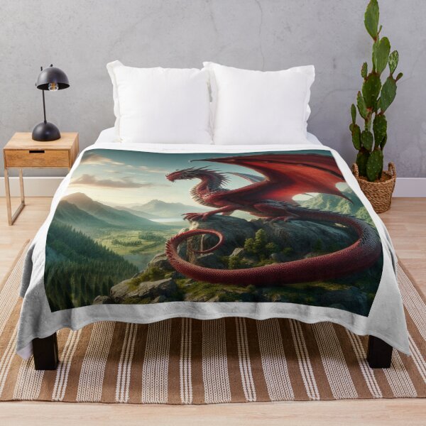 Item preview, Medieval Red Dragon in Mountains designed and sold by kharatsuchita.
