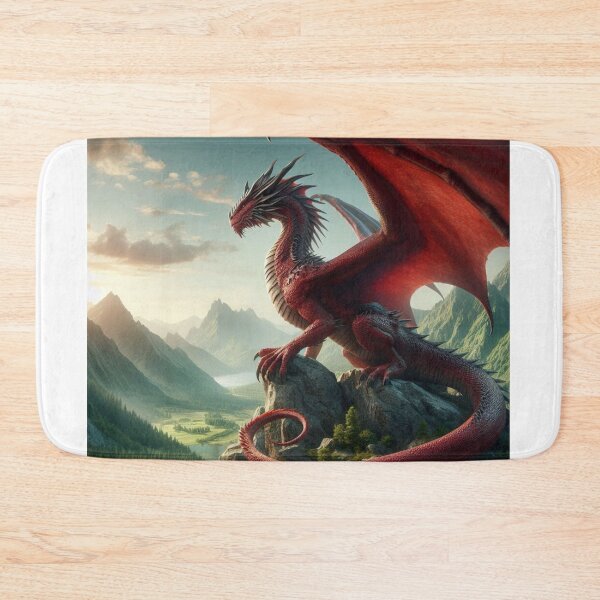 Item preview, Medieval Red Dragon in Mountains designed and sold by kharatsuchita.