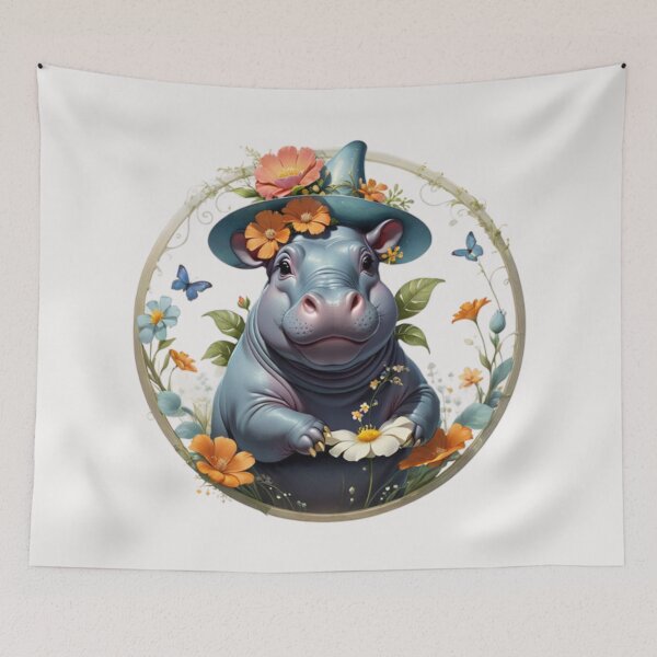 Item preview, Flowers with Hippo Art designed and sold by Planetporridge.