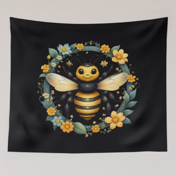 Item preview, Flower with Bee Art designed and sold by Planetporridge.