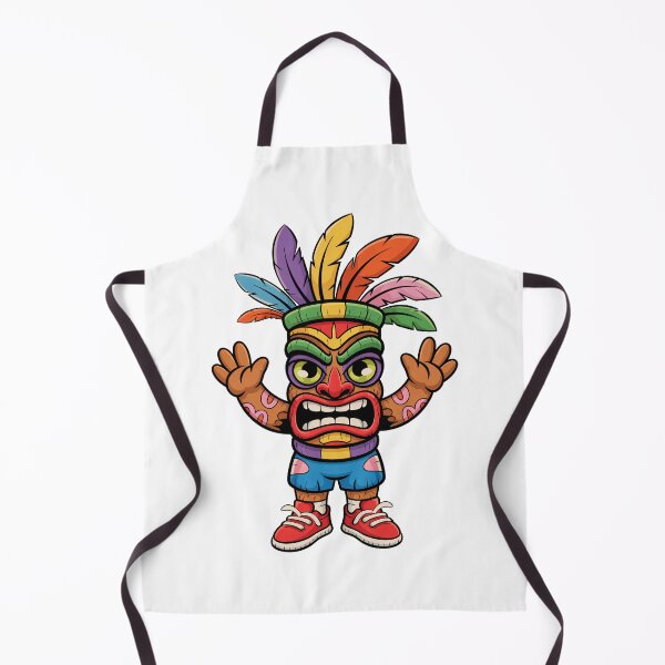 Item preview, Colorful Tribal Mask Character with Feathers – Cartoon Island Warrior Design designed and sold by Trend Pixel Co..
