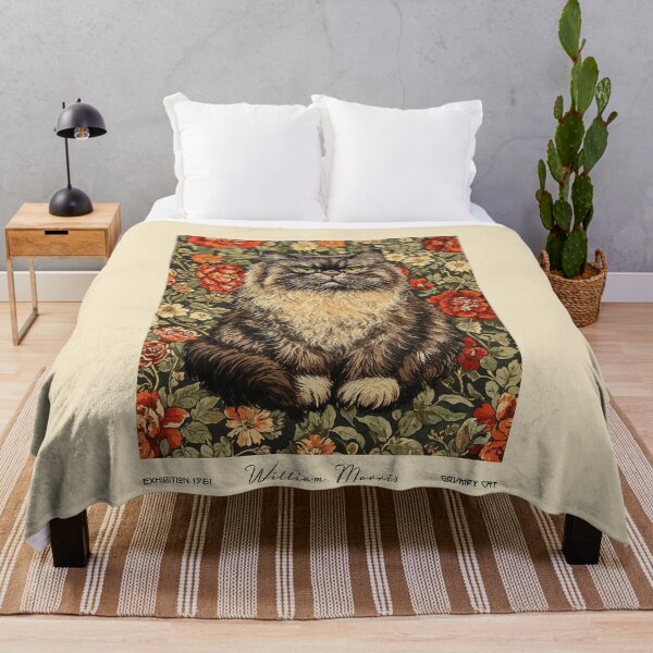 Item preview, William Morris Grumpy Cat Floral designed and sold by MidCenturyStore.