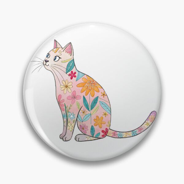 Artikelvorschau, Zeichnung Blume Katze entworfen und verkauft von trendspatterns.