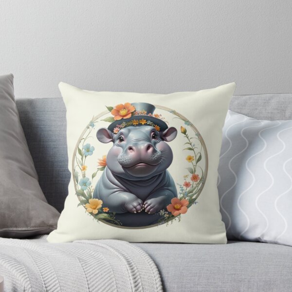 Item preview, Flowers and Hippo Art designed and sold by Planetporridge.