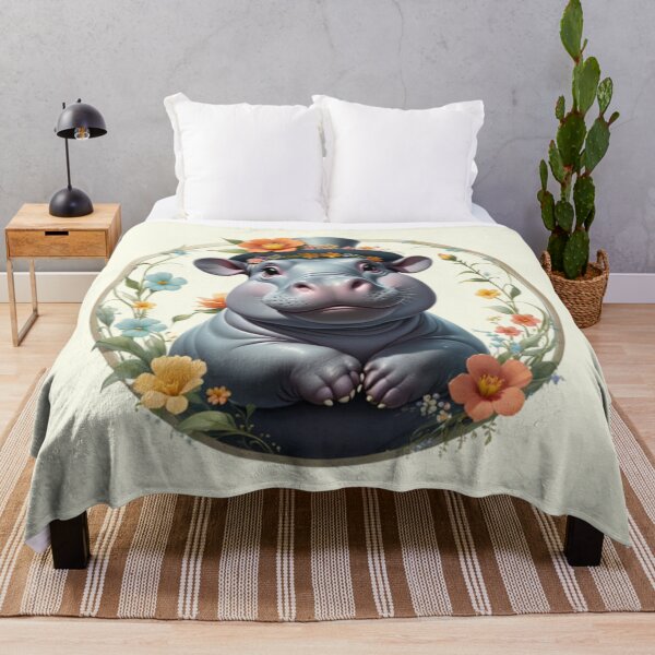 Item preview, Flowers and Hippo Art designed and sold by Planetporridge.