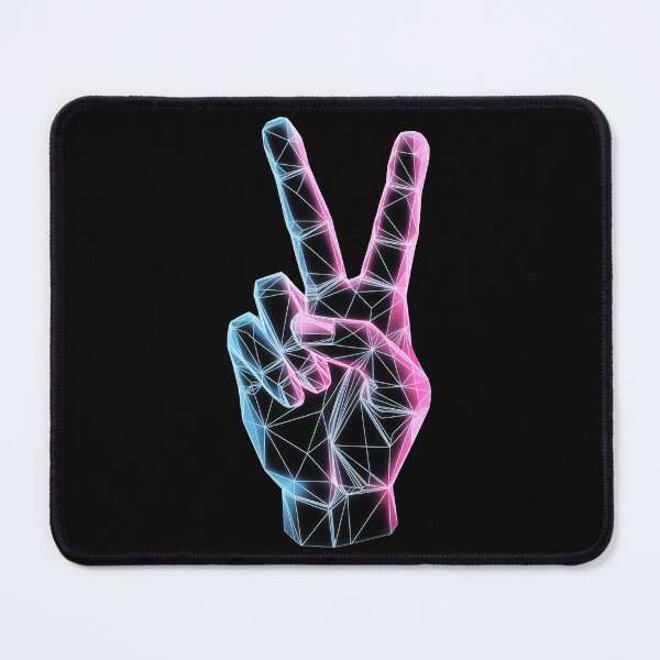 Aperçu de l'œuvre Digital Wire Peace Hand – Éclat cybernétique minimaliste créée et vendue par QuirkySpark.