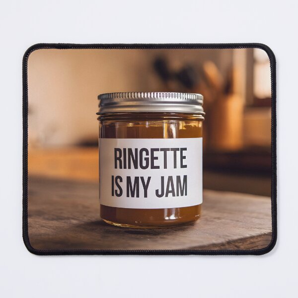 Item preview, Ringette is my Jam - jar on kitchen desk designed and sold by EmeraldeaArt.