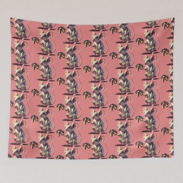 Item preview, Playful mouse with hobby horse in polygon style designed and sold by Kisho.
