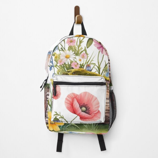 Item preview, "Wildflower Log Watercolor Clipart – Rustic Floral Graphics" designed and sold by STmez Design.