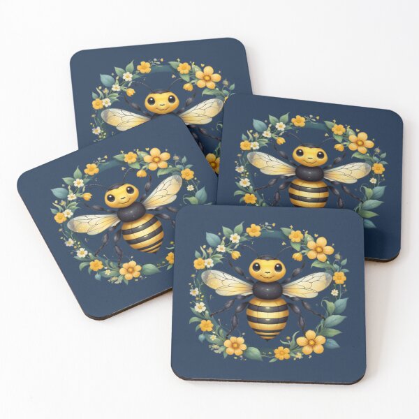 Item preview, Bee Artwork with Flowers designed and sold by Planetporridge.