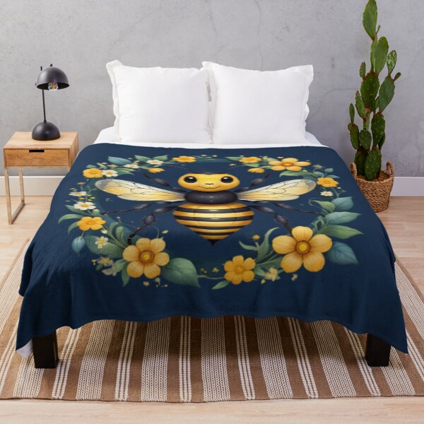 Item preview, Bee Artwork with Flowers designed and sold by Planetporridge.