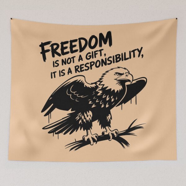 Item preview, Banksy Style Eagle - Freedom is not a gift it is a responsibility designed and sold by 123ks.