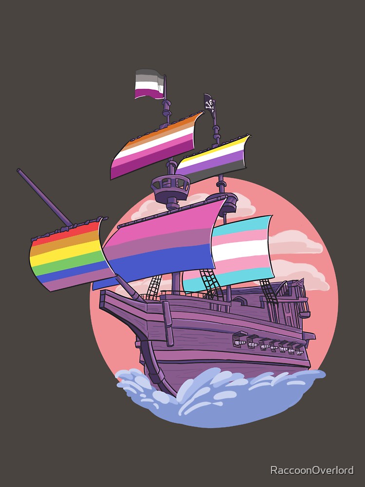 Thumbnail 7 von 7, Classic T-Shirt, Pride Piratenschiff designt und verkauft von RaccoonOverlord.