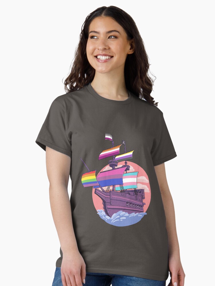 Thumbnail 1 von 7, Classic T-Shirt, Pride Piratenschiff designt und verkauft von RaccoonOverlord.