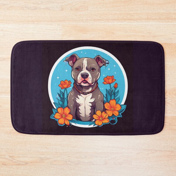 Item preview, Pitbull with Flowers  designed and sold by Planetporridge.
