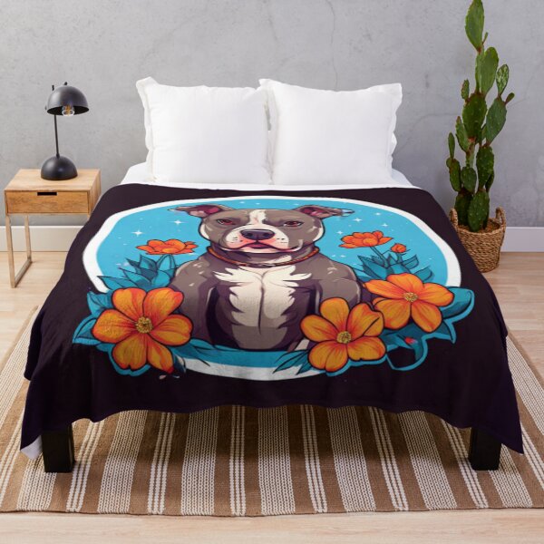 Item preview, Pitbull with Flowers designed and sold by Planetporridge.