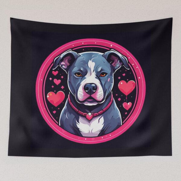 Item preview, Pitbull with hearts Art designed and sold by Planetporridge.