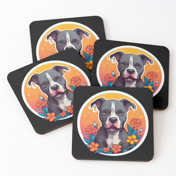Item preview, Pitbull With Flowers Art designed and sold by Planetporridge.