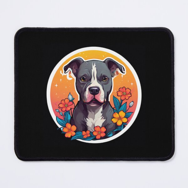 Item preview, Pitbull With Flowers Art designed and sold by Planetporridge.