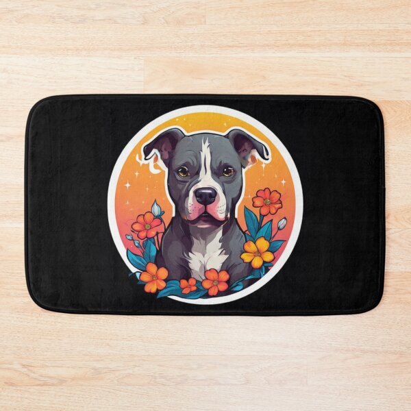 Item preview, Pitbull With Flowers Art designed and sold by Planetporridge.