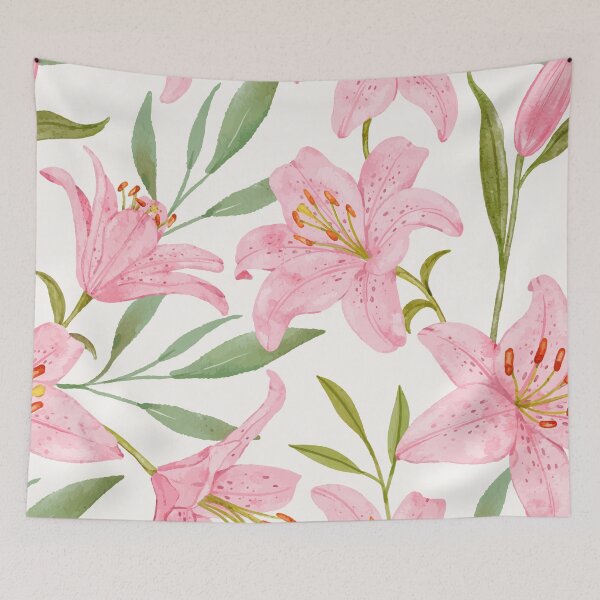 Item preview, watercolour Lily flower pattern  designed and sold by LivsPlantHouse.