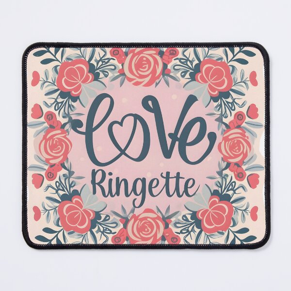 Item preview, Love Ringette floral framed text designed and sold by EmeraldeaArt.