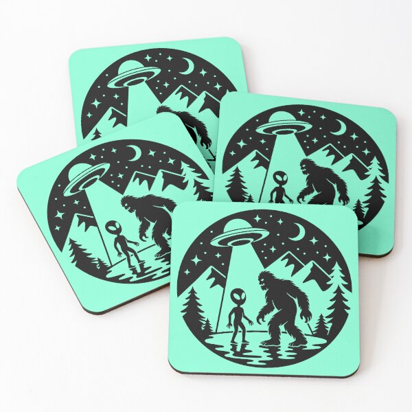Item preview, Alien and Bigfoot Facing Each Other designed and sold by theartfulaspie.