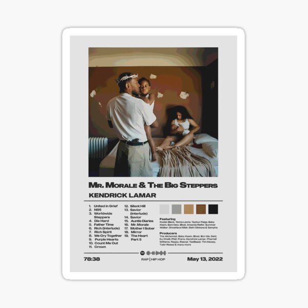Aperçu de l'œuvre Mr. Morale & The Big Steppers Kendrick Lamar - Liste des pistes de l'album créée et vendue par Ginovativedy.