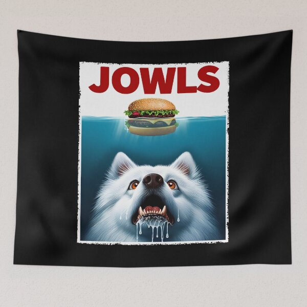 Item preview, Funny American Eskimo Dog and Hamburger Parody Jowls Dog Lover designed and sold by Kimberley King Art  King Art.