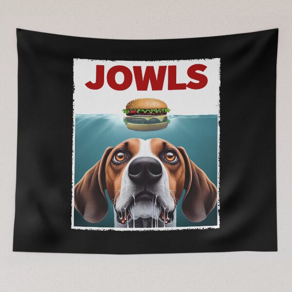 Item preview, Funny American Foxhound Dog and Hamburger Parody Jowls Dog Lover designed and sold by Kimberley King Art  King Art.