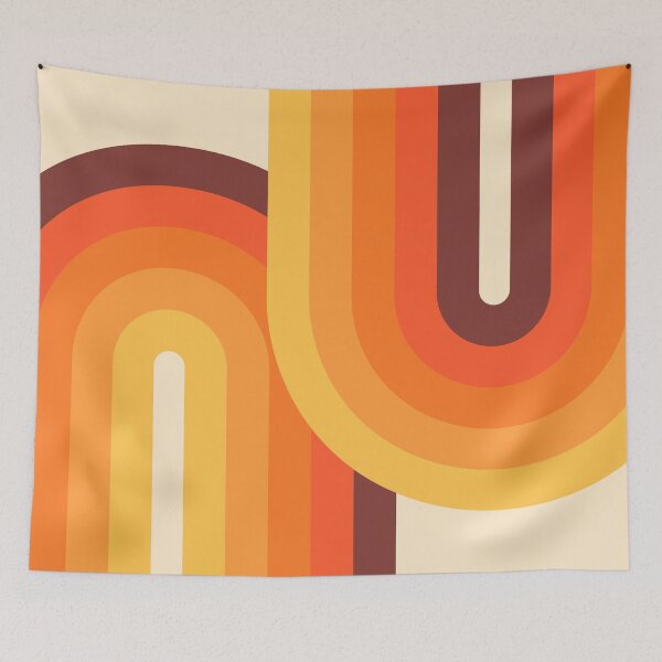 Item preview, Midcentury Modern Geometric Arch Rainbow 10 in Retro vibes designed and sold by nineFlorals.
