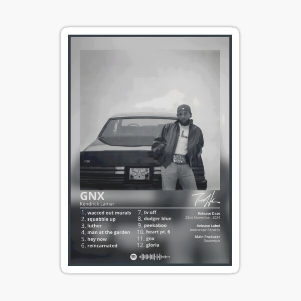 Aperçu de l'œuvre GNX Kendrick Lamar - Liste des pistes de l'album créée et vendue par Ginovativedy.