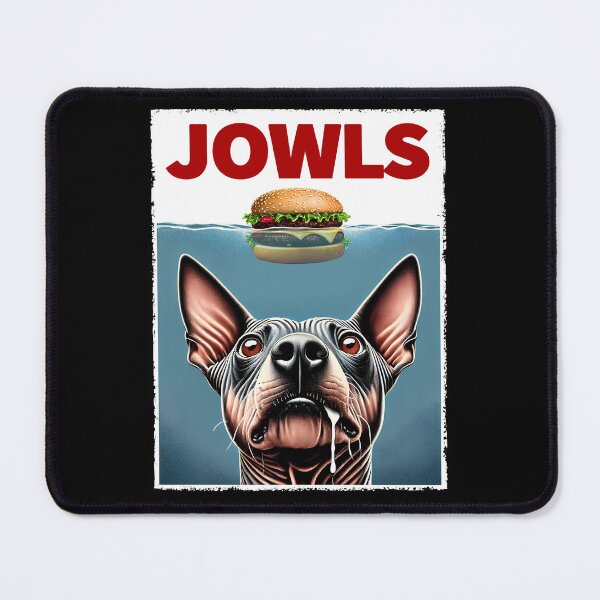Item preview, Funny American Hairless Terrier Dog and Hamburger Parody Jowls Dog Lover designed and sold by Kimberley King Art  King Art.