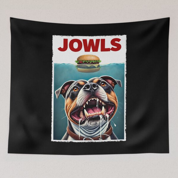 Item preview, Funny American Staffordshire Terrier and Hamburger Parody Jowls Dog Lover designed and sold by Kimberley King Art  King Art.